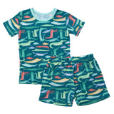 Macaron + Me Short Sleeve w/Shorts PJ Set - Alligator - Let Them Be Little, A Baby & Children's Clothing Boutique