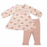 Angel Dear Ruffle Dress & Leggings Set - Woodland Animals Pink - Let Them Be Little, A Baby & Children's Clothing Boutique