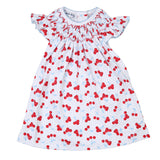 Magnolia Baby Bishop Printed Flutter Sleeve Dress - Sweet Cherries - Let Them Be Little, A Baby & Children's Clothing Boutique