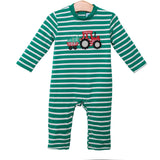 Trotter Street Kids Long Sleeve Romper - Christmas Tractor - Let Them Be Little, A Baby & Children's Clothing Boutique