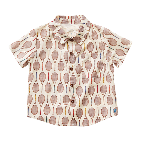 Pink Chicken Boys Jack Shirt - Tennis Rackets - Let Them Be Little, A Baby & Children's Clothing Boutique