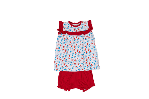 The Oaks Apparel Bloomer Set - Red White Blue Floral - Let Them Be Little, A Baby & Children's Clothing Boutique