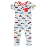 Macaron + Me Pocket Romper - Vintage Cars - Let Them Be Little, A Baby & Children's Clothing Boutique