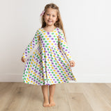 Macaron + Me Long Sleeve Swing Dress - Mardi Gras Macarons - Let Them Be Little, A Baby & Children's Clothing Boutique