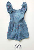 Blu & Blue Itsy Stripe Heart Romper - Let Them Be Little, A Baby & Children's Boutique