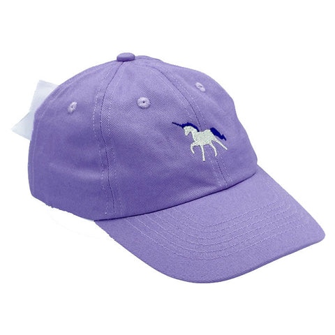 Bits & Bows Baseball Hat Lilly Lavender w/ White Bow - Unicorn - Let Them Be Little, A Baby & Children's Clothing Boutique
