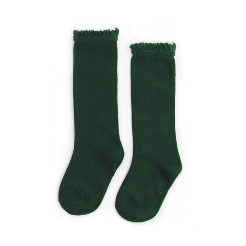 Little Stocking Co. Lace Top Knee Highs - Forest - Let Them Be Little, A Baby & Children's Clothing Boutique