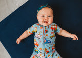 Kiki + Lulu Short Sleeve Shortie Zip Romper - Food Trucks - Let Them Be Little, A Baby & Children's Clothing Boutique
