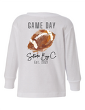 Saltwater Boys Co. Long Sleeve Tee - Watercolor Football White - Let Them Be Little, A Baby & Children's Clothing Boutique