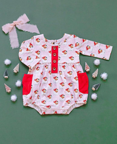 Swoon Baby Petal Picot Pocket Bubble - 2291 Santa Baby Collection - Let Them Be Little, A Baby & Children's Clothing Boutique
