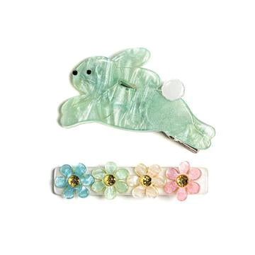 Lilies & Roses Alligator Clip - Hop Bunny Pearlized Mint - Let Them Be Little, A Baby & Children's Clothing Boutique