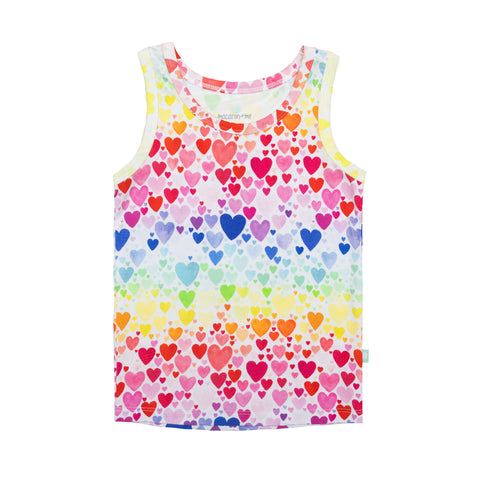 Macaron + Me Tank - Rainbow Hearts - Let Them Be Little, A Baby & Children's Clothing Boutique