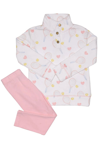 Grace & James Popped Collar Pullover Set - Tennis - Let Them Be Little, A Baby & Children's Clothing Boutique