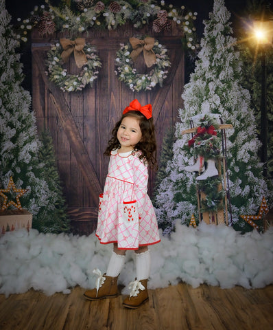 Swoon Baby Proper Picot Pocket Dress - 2274 Candy Cane Lane Collection - Let Them Be Little, A Baby & Children's Clothing Boutique