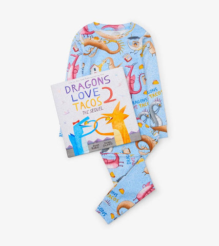 Books to Bed Fitted Two-Piece Pajamas & Book Set - Dragons Love Tacos 2: The Sequel - Let Them Be Little, A Baby & Children's Clothing Boutique