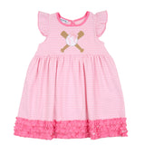Magnolia Baby Applique Ruffle Flutter Sleeve Dress - Grand Slam - Let Them Be Little, A Baby & Children's Clothing Boutique