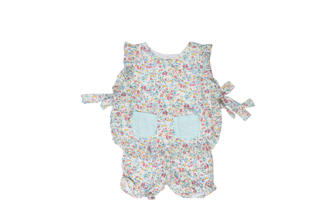 The Oaks Apparel Bloomer Set - Lily Aqua Floral - Let Them Be Little, A Baby & Children's Clothing Boutique
