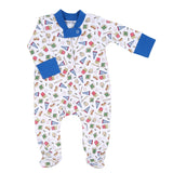 Magnolia Baby Printed Zipper Footie - Hurray for Baseball - Let Them Be Little, A Baby & Children's Clothing Boutique