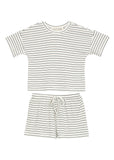 Mayhem Short Cool Kid Ribbed Knit 2 Piece Set - White Stripe - Let Them Be Little, A Baby & Children's Clothing Boutique