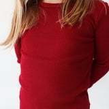 Posh Peanut Long Sleeve 2 Piece Loungewear Set - Maroon Waffle - Let Them Be Little, A Baby & Children's Clothing Boutique