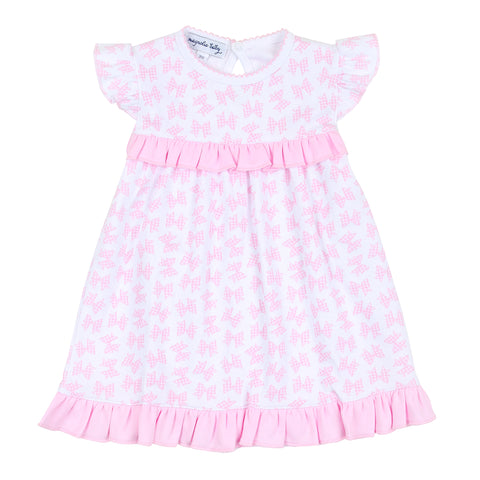 Magnolia Baby Printed Ruffle Flutter Sleeve Dress - Gingham Bows - Let Them Be Little, A Baby & Children's Clothing Boutique