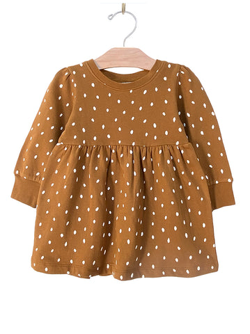 City Mouse Long Sleeve Fleece Dress - Deer Dot - Let Them Be Little, A Baby & Children's Clothing Boutique