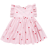 Pink Chicken Kit Dress - Heart Embroidery - Let Them Be Little, A Baby & Children's Clothing Boutique