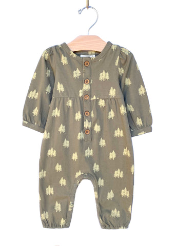 City Mouse Button Romper - Trees - Let Them Be Little, A Baby & Children's Clothing Boutique