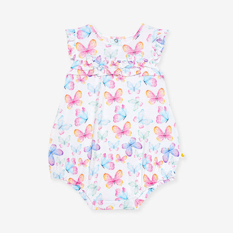 Parz by Posh Peanut Ruffled Cap Sleeve Bubble Romper - Noemi - Let Them Be Little, A Baby & Children's Clothing Boutique