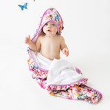 Posh Peanut Ruffled Hooded Towel - Watercolor Butterfly - Let Them Be Little, A Baby & Children's Clothing Boutique