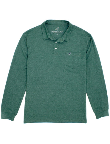Properly Tied Long Sleeve Harrison Pocket Polo - Hunter Green - Let Them Be Little, A Baby & Children's Clothing Boutique