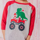 Sweet Wink 3/4 Sleeve Raglan Tee - Dino Heart Crusher - Let Them Be Little, A Baby & Children's Clothing Boutique