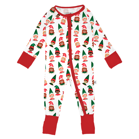 Hanlyn Collective Zip Rompsie w/ Convertible Foot - Santa's Little Helper - Let Them Be Little, A Baby & Children's Clothing Boutique