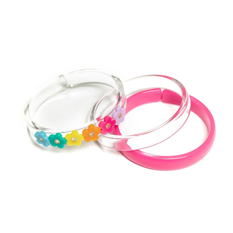 Lilies & Roses Bangle Set - Bright Color Flowers - Let Them Be Little, A Baby & Children's Clothing Boutique