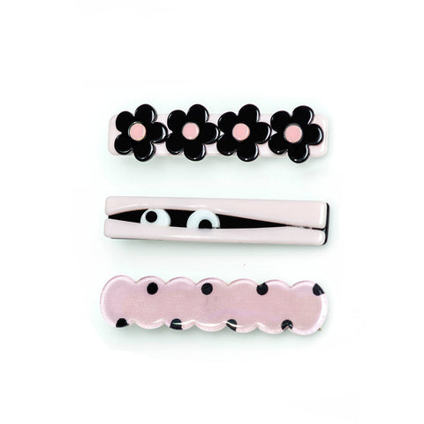 Lilies & Roses Alligator Clip - Three Combo Spooky Mummy Pink+Black - Let Them Be Little, A Baby & Children's Clothing Boutique