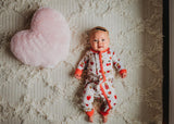 Kiki + Lulu Ruffled Zip Romper w/ Convertible Foot - Vintage Valentines - Let Them Be Little, A Baby & Children's Clothing Boutique