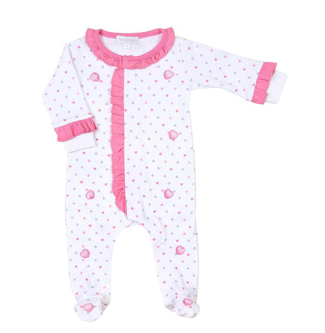 Magnolia Baby Embroidered Ruffle Front Footie - Lil' Sweetheart - Let Them Be Little, A Baby & Children's Boutique