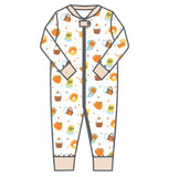 Magnolia Baby Zipped PJ Romper - Pumpkin Spice - Let Them Be Little, A Baby & Children's Clothing Boutique