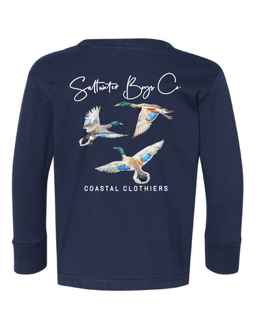 Saltwater Boys Co. Long Sleeve Tee - Mallard Navy - Let Them Be Little, A Baby & Children's Clothing Boutique