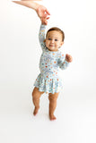 Posh Peanut Long Sleeve Henley Twirl Skirt Bodysuit - Briella - Let Them Be Little, A Baby & Children's Clothing Boutique