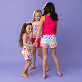 Macaron + Me Plush Shorts - Rainbow Hearts - Let Them Be Little, A Baby & Children's Clothing Boutique