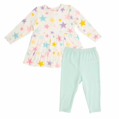 Angel Dear Ruffle Tunic & Leggings Set - Dimensional Star - Let Them Be Little, A Baby & Children's Clothing Boutique