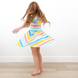 Macaron + Me Flutter Sleeve Swing Dress - Ombre Stripes - Let Them Be Little, A Baby & Children's Clothing Boutique