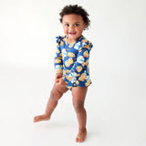 Posh Peanut Long Sleeve Ruffled Bubble Romper - Milk & Cookies - Let Them Be Little, A Baby & Children's Clothing Boutique