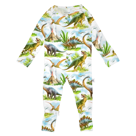 Hanlyn Collective Rompsie w/ Convertible Foot - Classic Jurassic - Let Them Be Little, A Baby & Children's Clothing Boutique