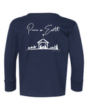Saltwater Boys Co. Long Sleeve Tee - Peace on Earth Navy - Let Them Be Little, A Baby & Children's Clothing Boutique