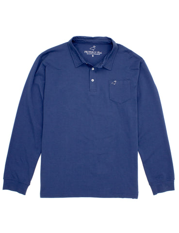 Properly Tied Long Sleeve Harrison Pocket Polo - Navy - Let Them Be Little, A Baby & Children's Clothing Boutique