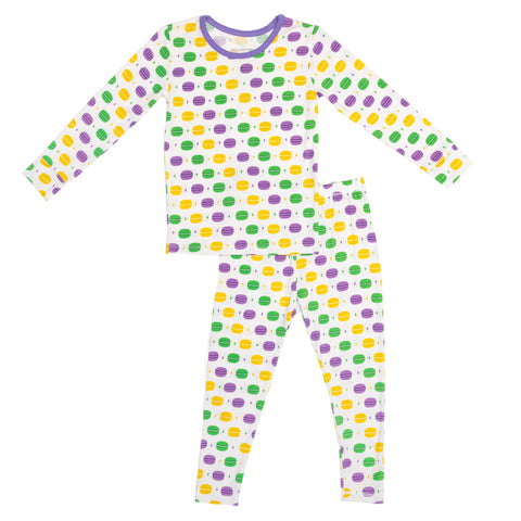 Macaron + Me Long Sleeve Toddler PJ Set - Mardi Gras Macarons - Let Them Be Little, A Baby & Children's Clothing Boutique