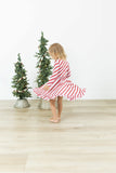 Little Pajama Co. Long Sleeve Dress - Candy Cane - Let Them Be Little, A Baby & Children's Clothing Boutique