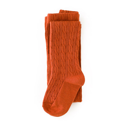 Little Stocking Co. Cable Knit Tights - Persimmon - Let Them Be Little, A Baby & Children's Clothing Boutique